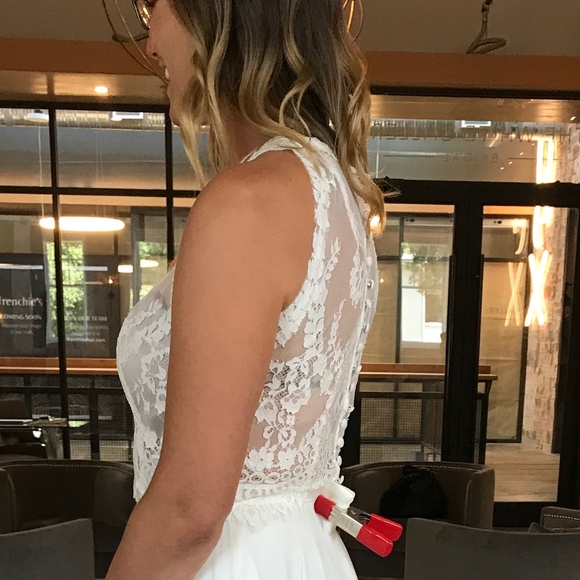 Lillian Wild “Addie” wedding top. Ivory Vine Lace crop - Picture 6 of 7